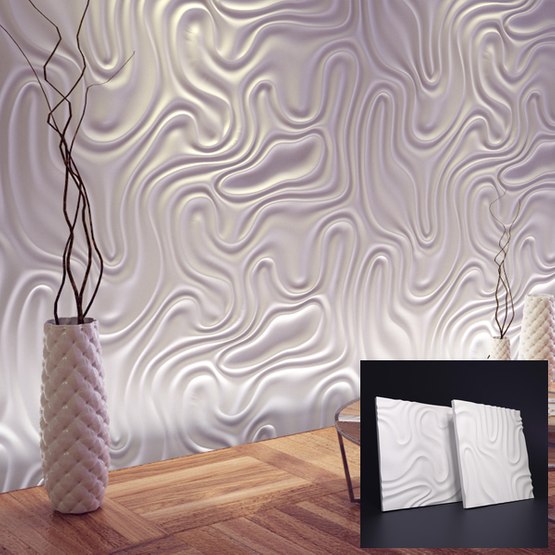 Plaque Murale 3D en plâtre - Décor de vagues